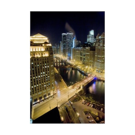 Monte Nagler 'Chicago At Night Chicago Color' Canvas Art,22x32